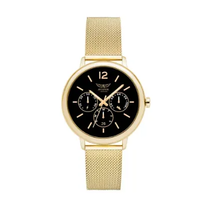 Picture of Aviator Ladies Smart Watch, Gold, Black